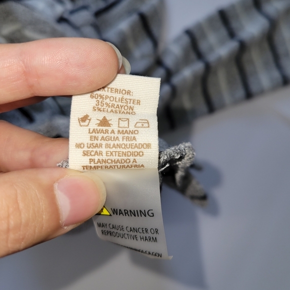 Hem & Thread Grey Striped Casual Academia Long Sleeve Cardigan Sweater - Picture 8 of 9